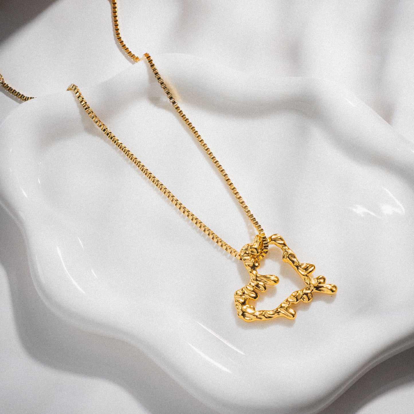 Gold Drip Heart Necklace