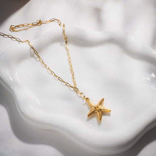 Gold Star Fish Necklace