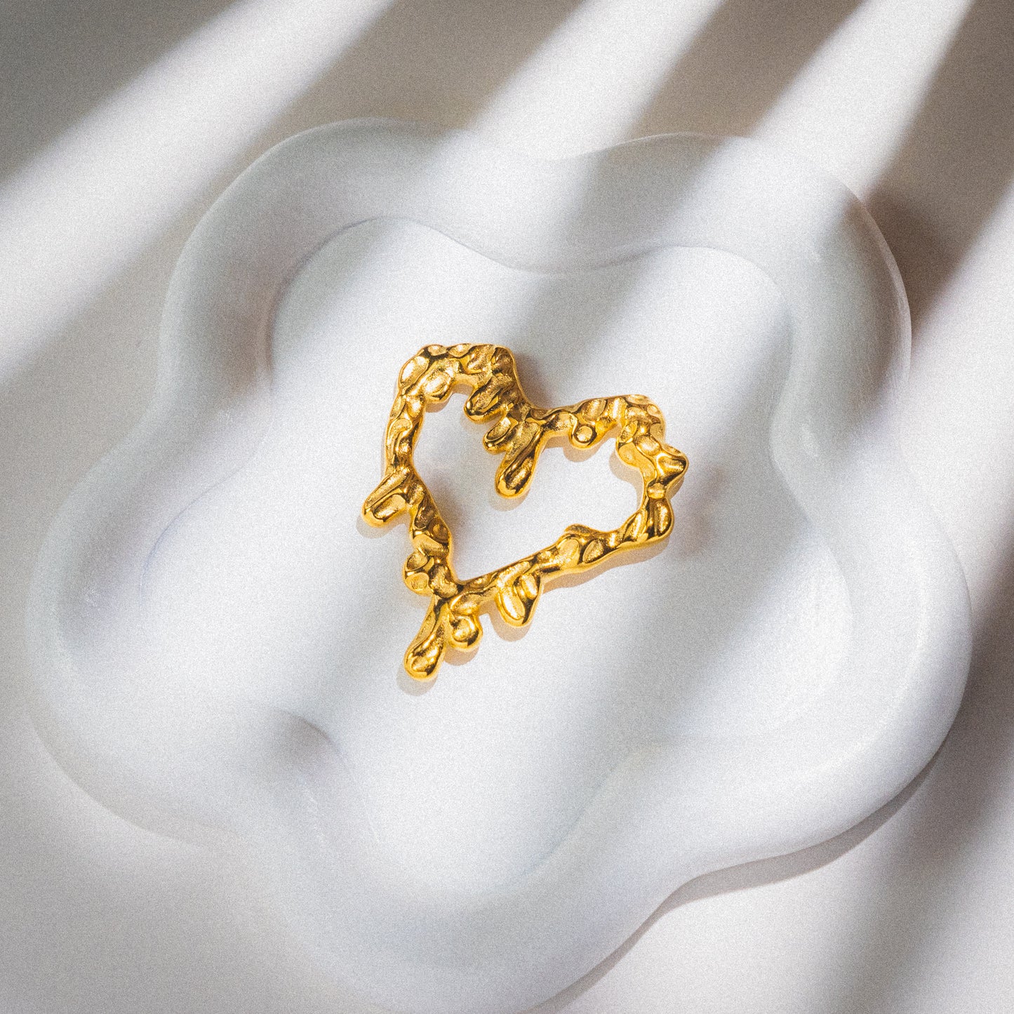 Gold Drip Heart Necklace